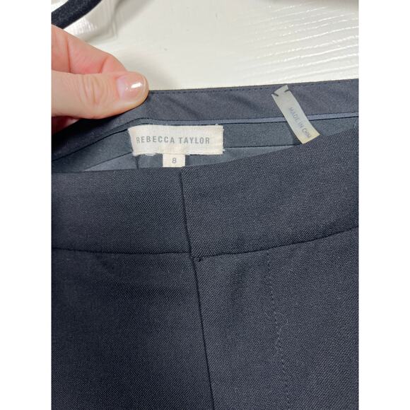 Rebecca Taylor Bella Slim Fit Zipper Sided Pants Classic Black Women's 8 - Picture 5 of 10
